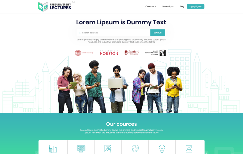 Free University Lectures website screenshot 1